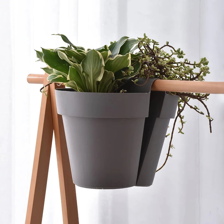 Large Double-Sided Hanging Rail Planter with Drainage Holes