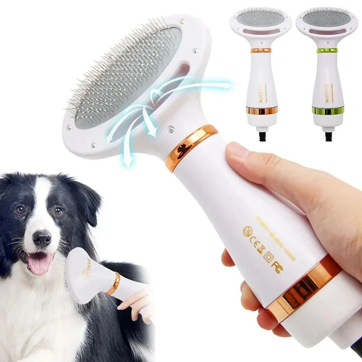 Hair Dryer and Comb Brush Portable Dog Hair Blower Adjustable Temperature Low Noise Pet Grooming Hair Dryer Puppy Fur Blower