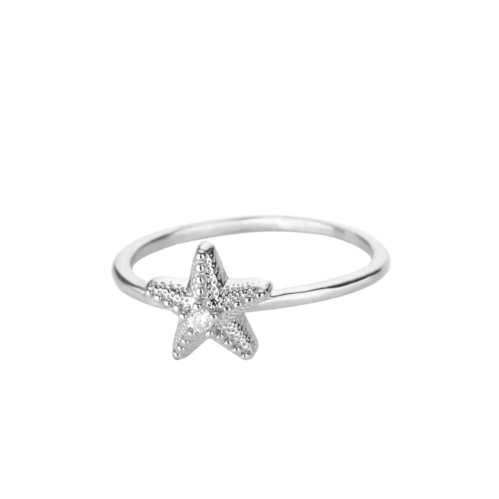 Zircon Starfish Ring for Women