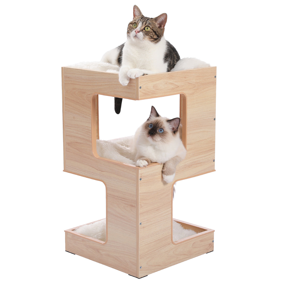 Modern Multi-Level Cat Tree with Scratch Pad