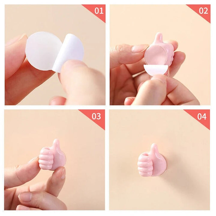 Hand-shaped Rubber Holder - Multi-Functional Self-Adhesive Mini Hooks