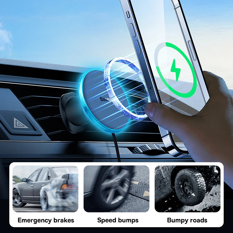 Magnetic Wireless Car Charger Phone Holder