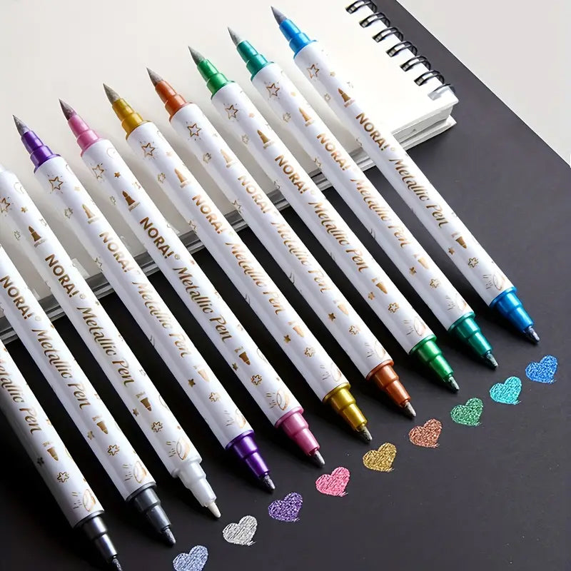 10-Piece Metal Colorful Double Head Nail Tattoo Pen Set