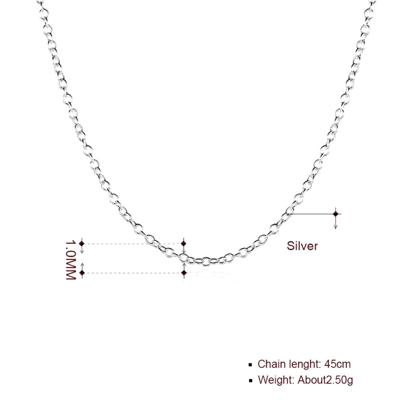 925 Sterling Silver Rolo Chain Necklace