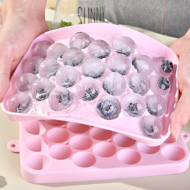 25-Grid Silicone Ice Cube Mold with Cover