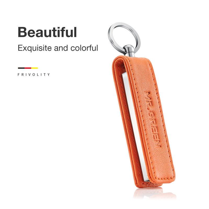 Portable Ultra-Thin Cow Leather Nail Clippers with Key Chain