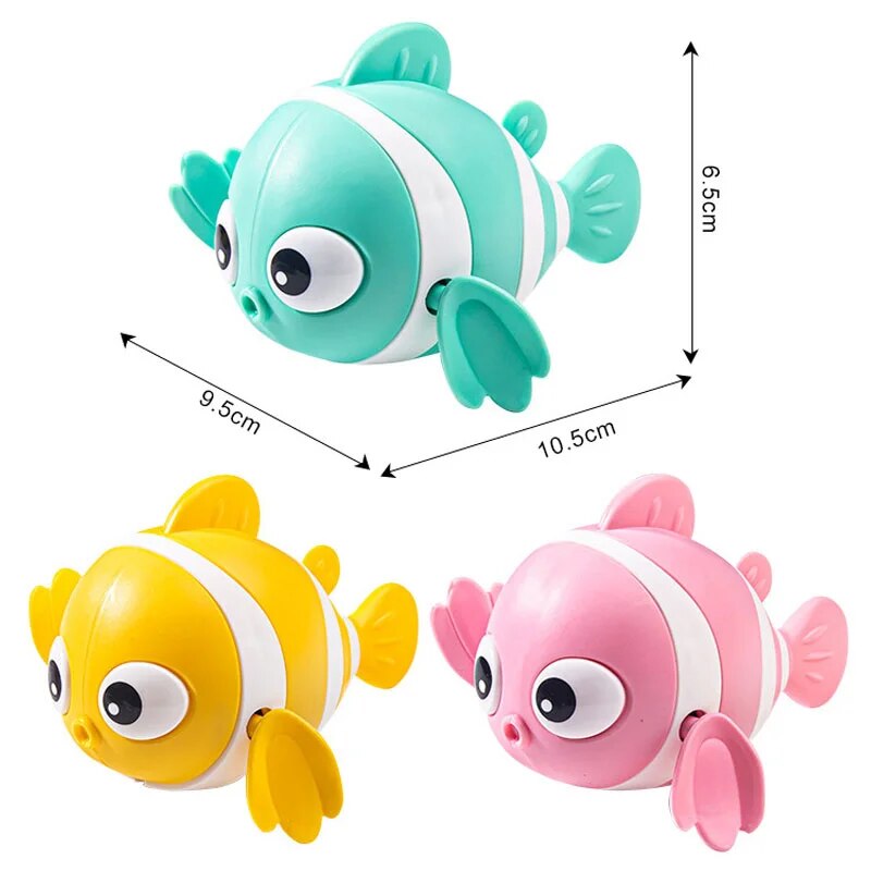 Cartoon Fish Wind-Up Bath Toy for Toddlers