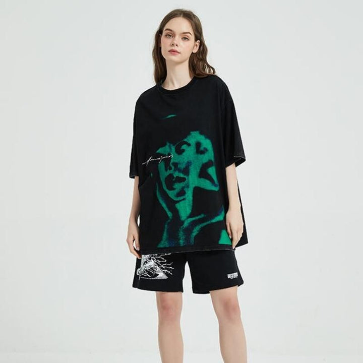 Oversized Soulmate Shadow Hip Hop T-Shirt