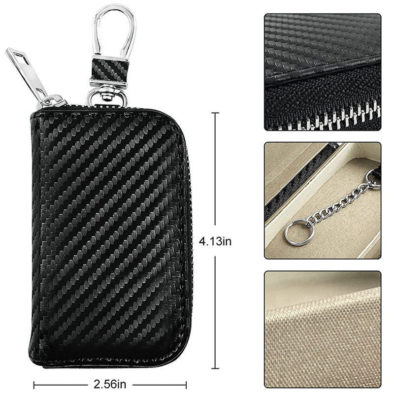 Car Shield Zipper Carbon Fiber Keys' Box