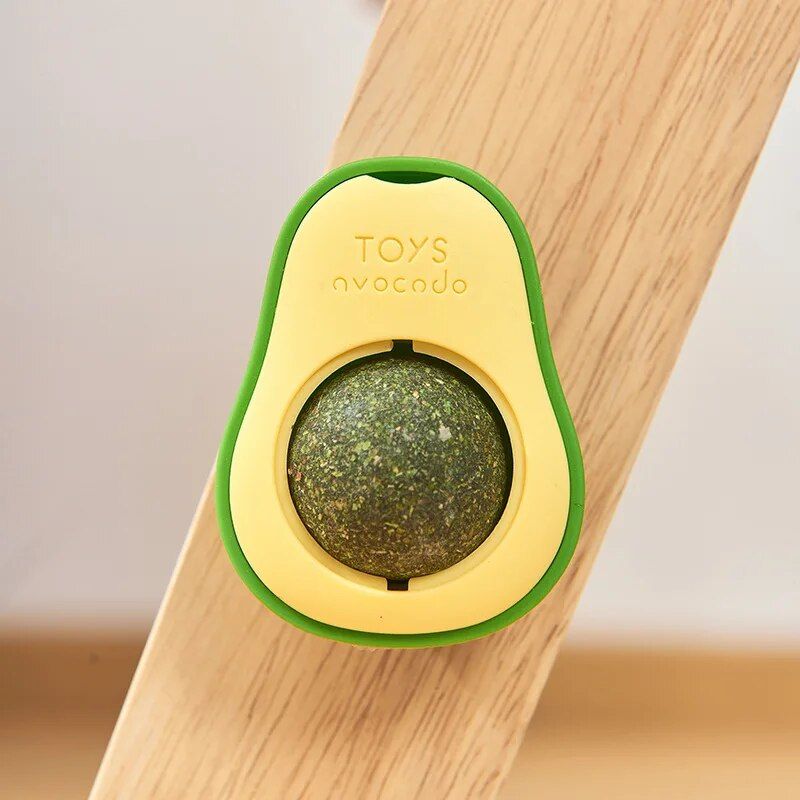 Avocado Catnip Lickable Toy Ball: Healthy & Interactive Treat for Cats