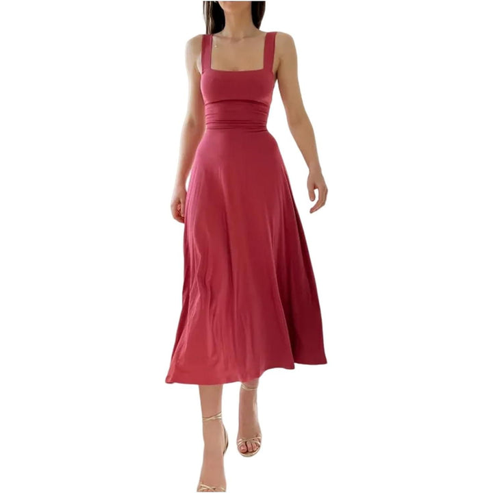 Women's Thick Strap Midi Formal Dress