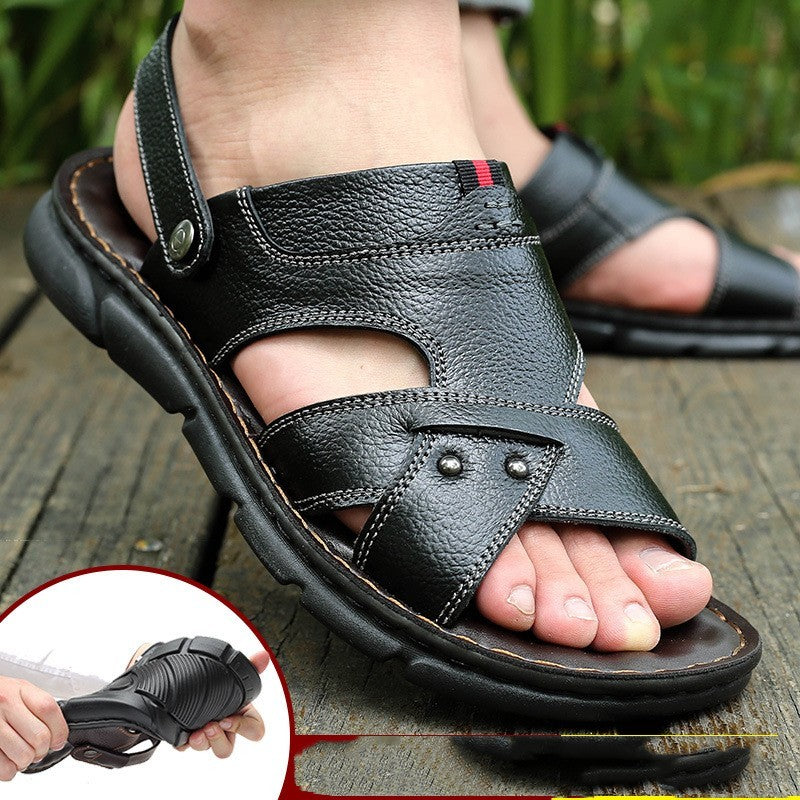 Men's Sandals Genuine Leather Anti Slip Dual Purpose