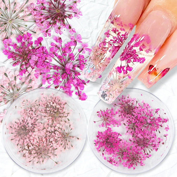 3D Dried Flower Nail Art Decorations Set