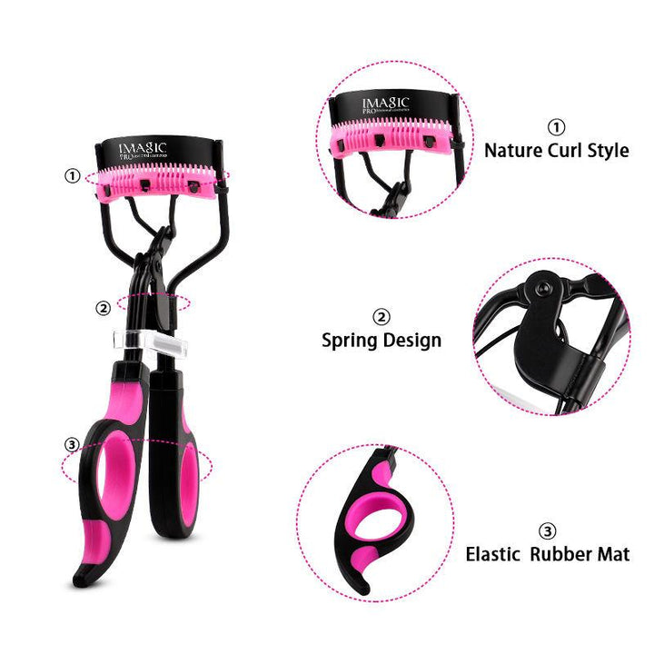 Compact Carbon Steel Eyelash Curler for Long-Lasting Curls