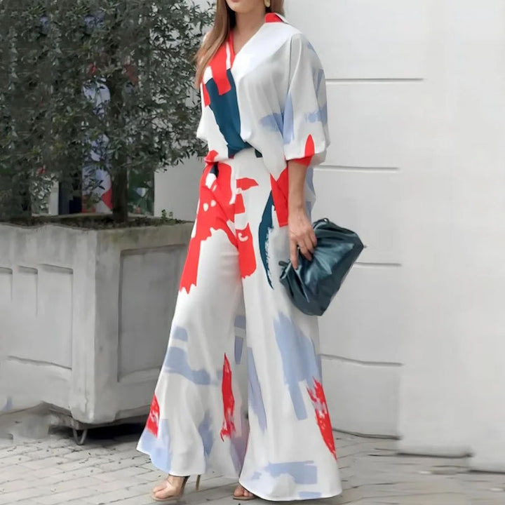 Casual Printed Loose Pants Two-piece Set
