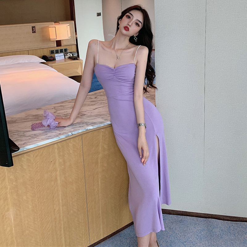 Slim-fit Sling Long Slit Dress Women