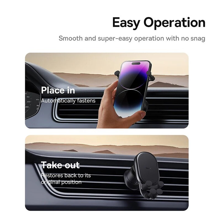 Gravity Auto-Restore Car Phone Holder: Secure & Stylish