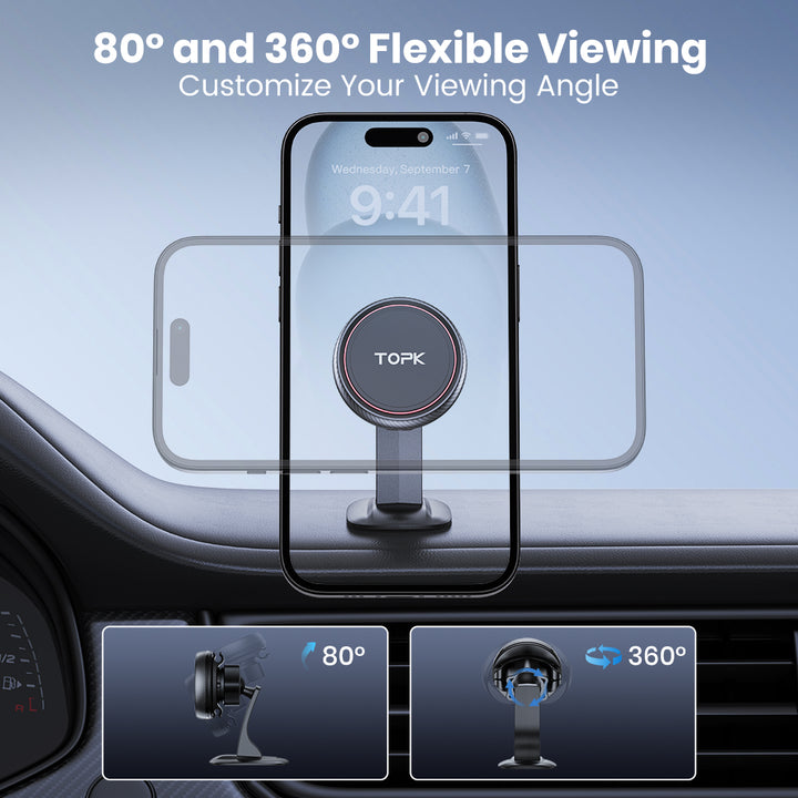 360° Adjustable Magnetic Car Phone Mount