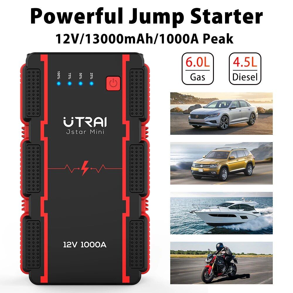 1000A Portable Jump Starter & Power Bank