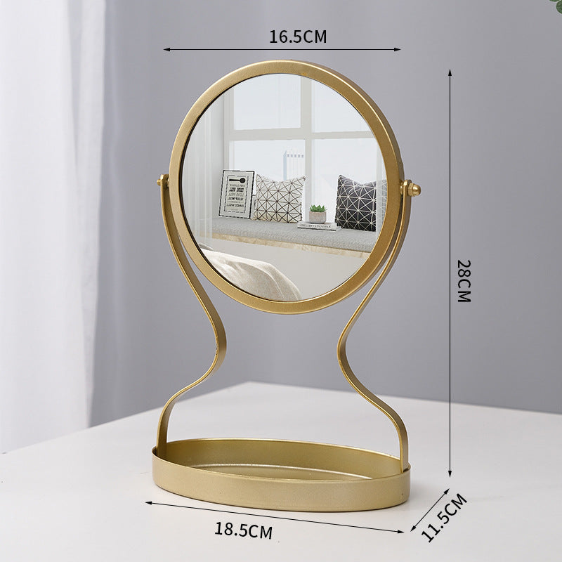 Creative Metal Vanity Mirror with Multifunctional Jewelry Storage