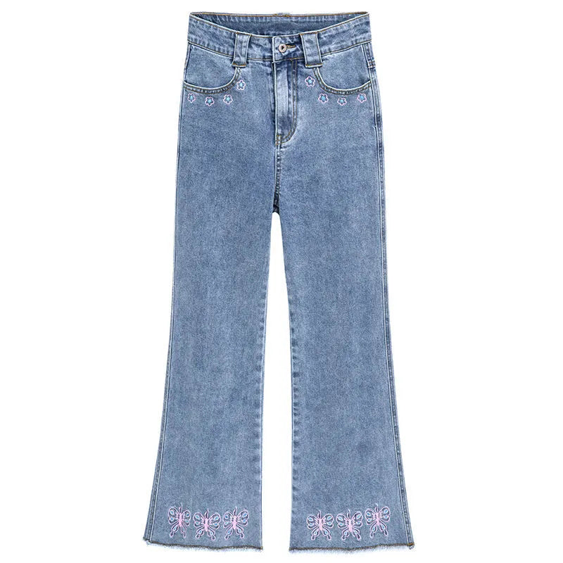 Design Sense Butterfly Embroidered Jeans Women