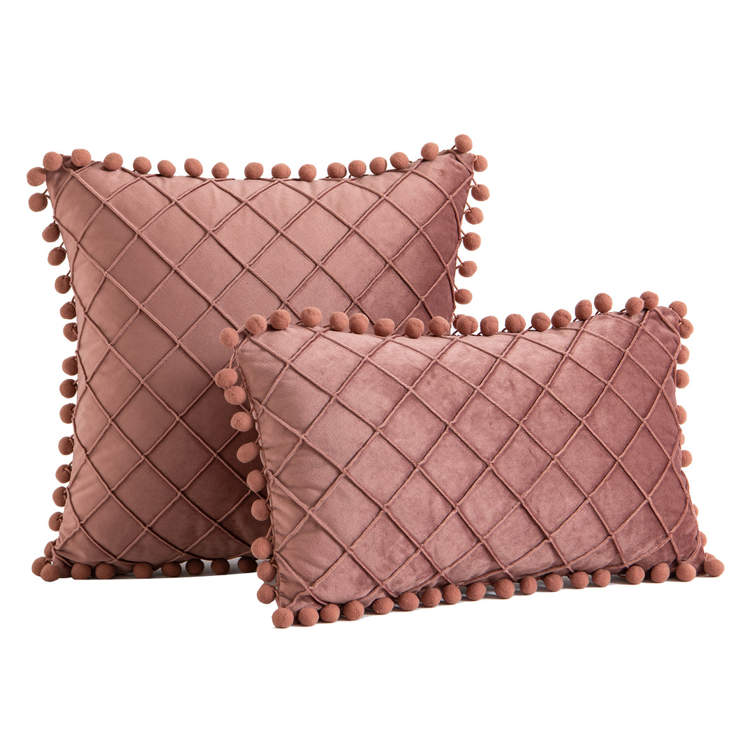 Velvet Soft Plaid Throw Pillow Covers