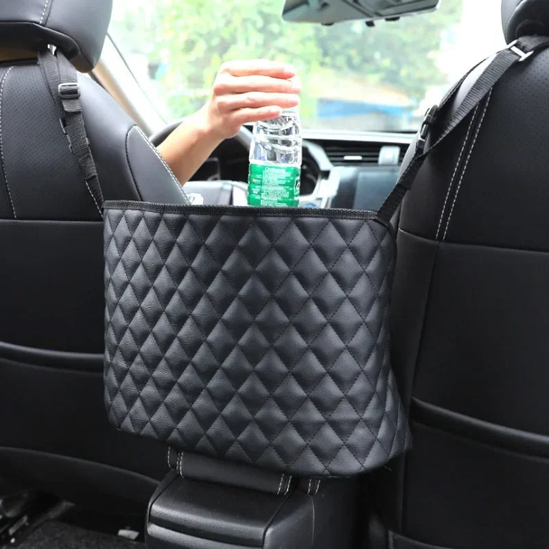 Luxury Car Seat Mesh Handbag Holder & Rear Seat Organizer Barrier