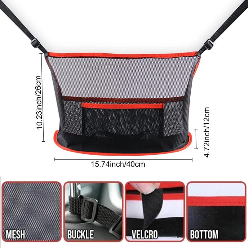 Car Seat Storage and Safety Net: Multi-Functional Organizer and Pet Barrier