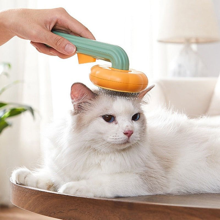 Pumpkin Cat & Dog Grooming Brush – Self-Cleaning, Tangle-Free Pet Hair Remover Comb