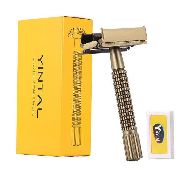 Classic Brass Safety Razor with Butterfly Mechanism