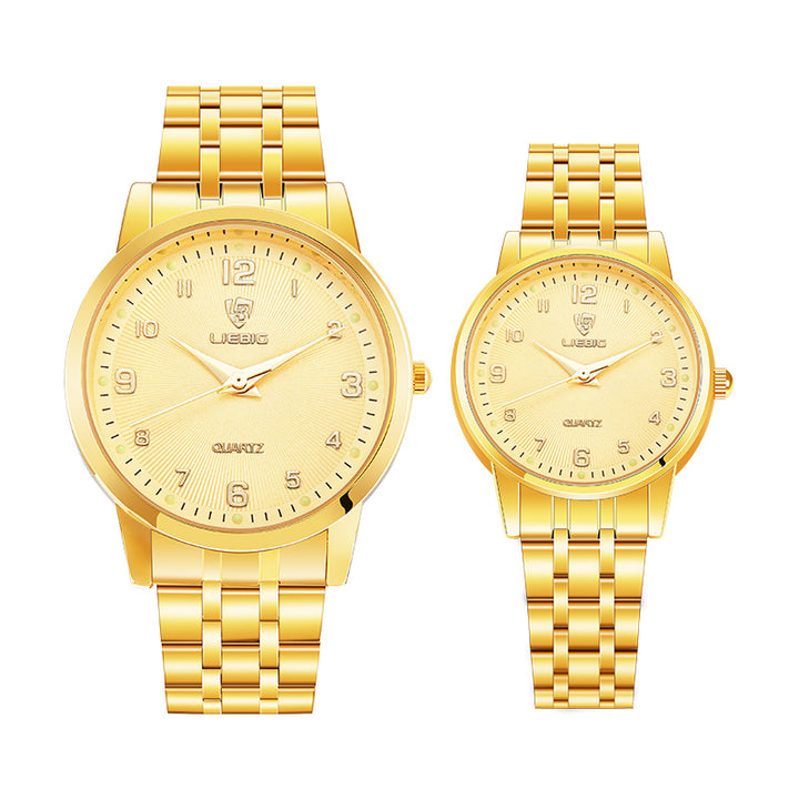 Men's And Women's Steel Band Waterproof Couple Watch