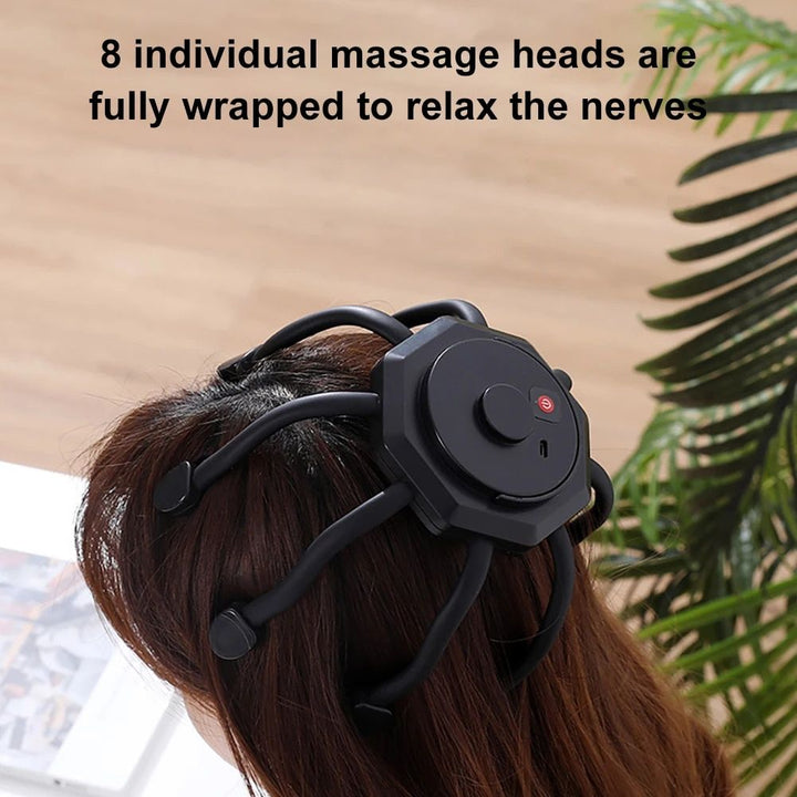 Electric Octopus Claw Scalp Massager for Stress Relief & Hair Stimulation