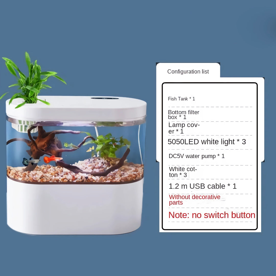 Mini Self-Circulation Goldfish Tank - Eco-Friendly Tabletop Aquarium