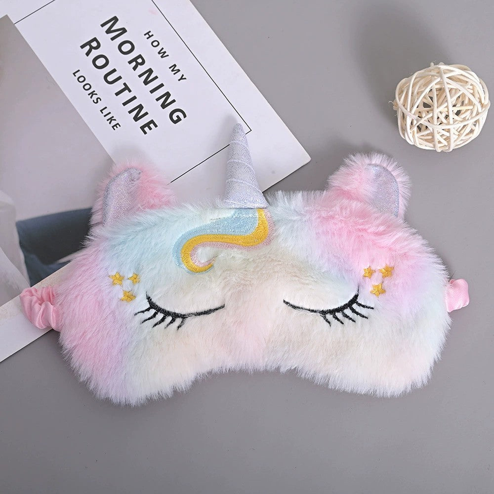 Cute Glitter Unicorn Plush Eye Mask