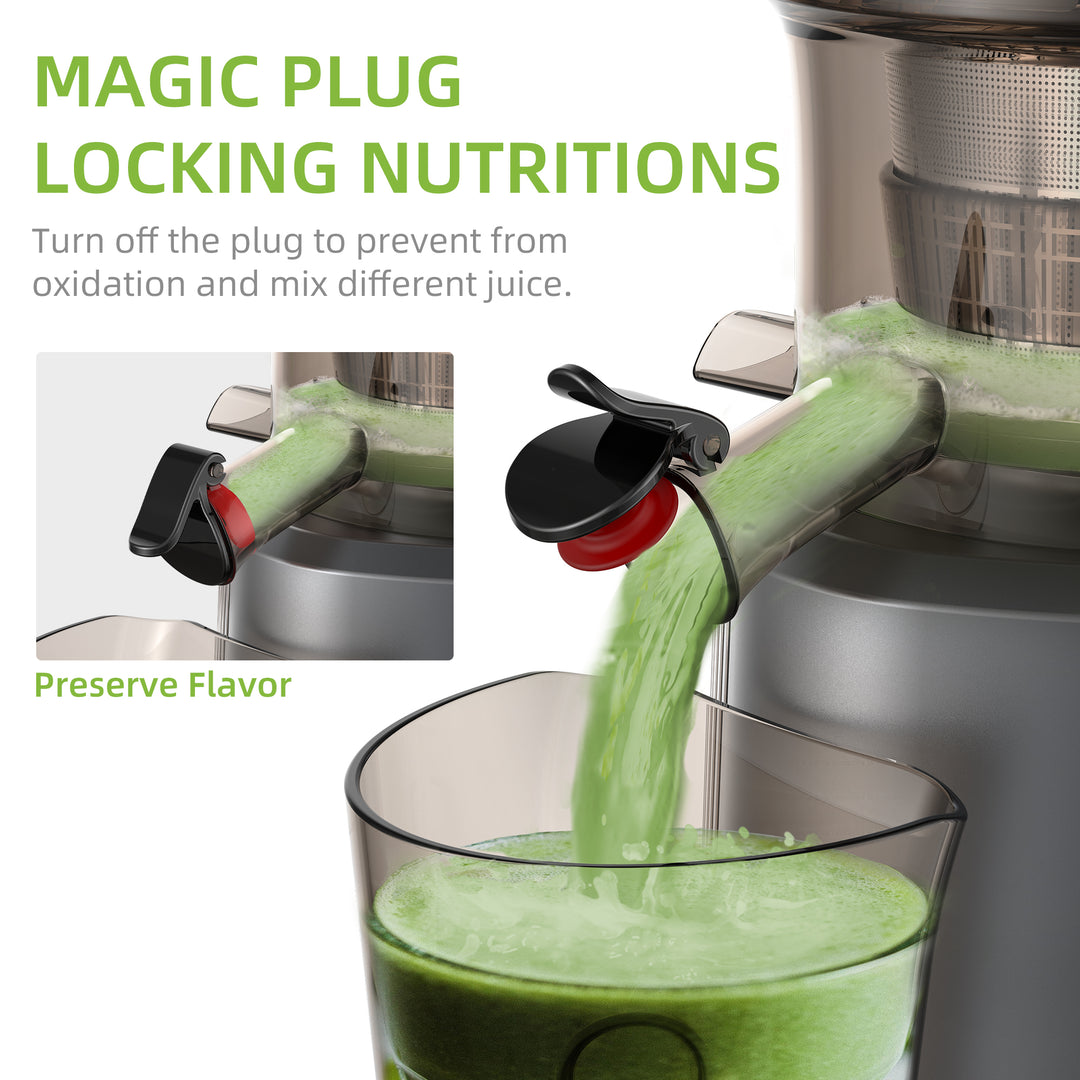 Cold Press Juicer with 3-Inch Feed Chute, 200W Slow Masticating Juice Extractor