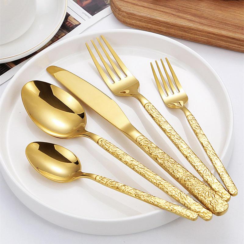 30-Piece Luxury Golden Cutlery Set