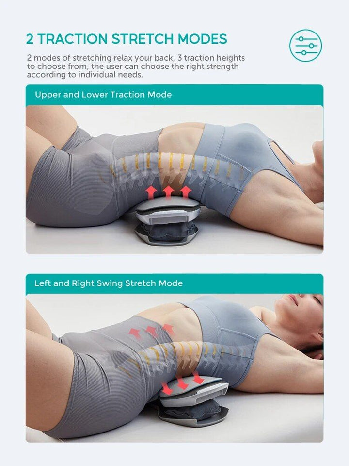 Electric Lumbar Traction Massager with Heat, Vibration & TENS Therapy