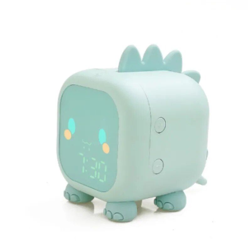 Dinosaur-Themed Kids' Alarm Clock with Voice Control and Night Light