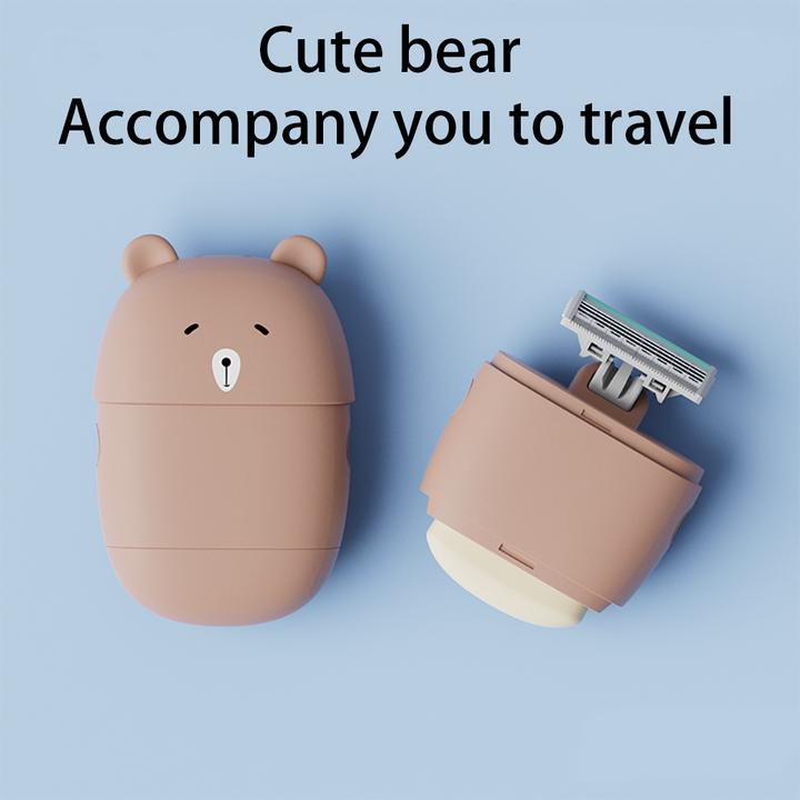 Portable Cute Bear Razor Set for Women with Skin Care