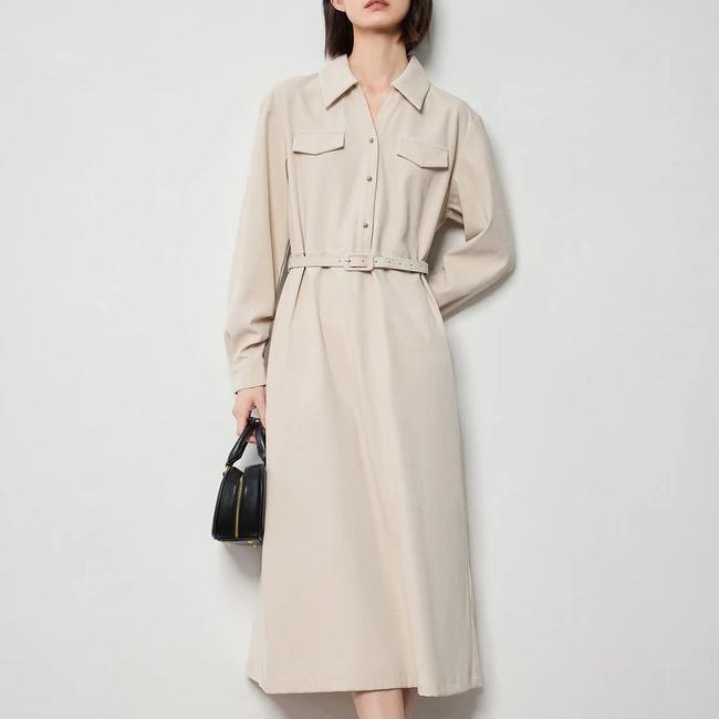 Women's Autumn Brushed Long Sleeve Shirt Dress