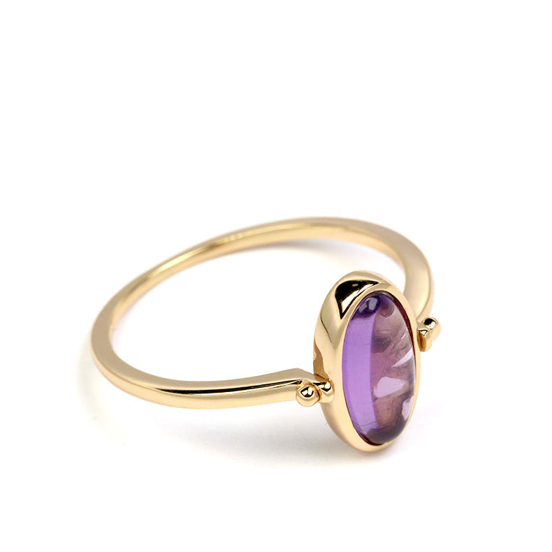 Design Sense Of Ancient Amethyst Hollow Pattern Ring