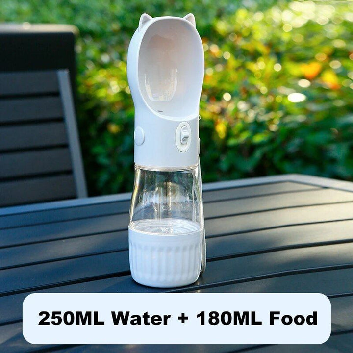 Portable 2-in-1 Dog & Cat Water Bottle and Food Dispenser