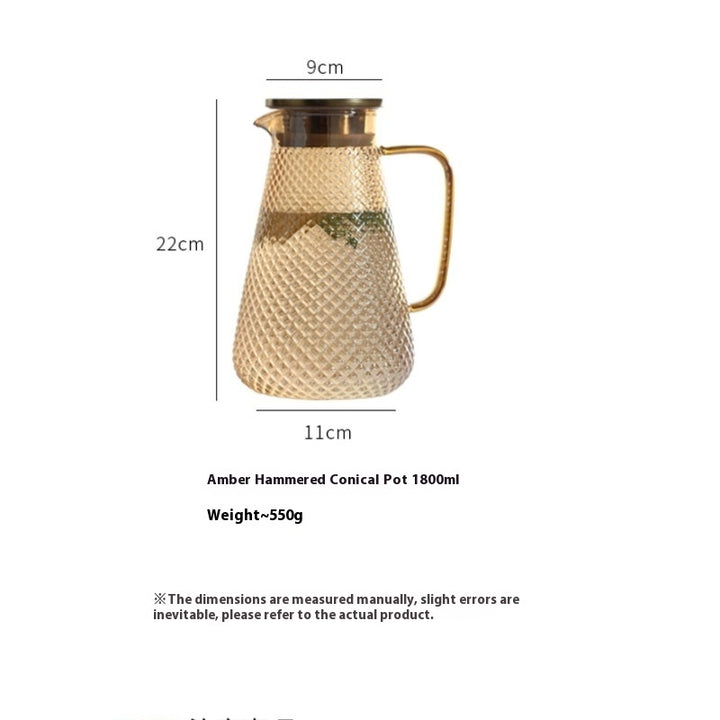 Electroplating Amber Cold Water Bottle Household Heat-resistant Glass Water Pitcher