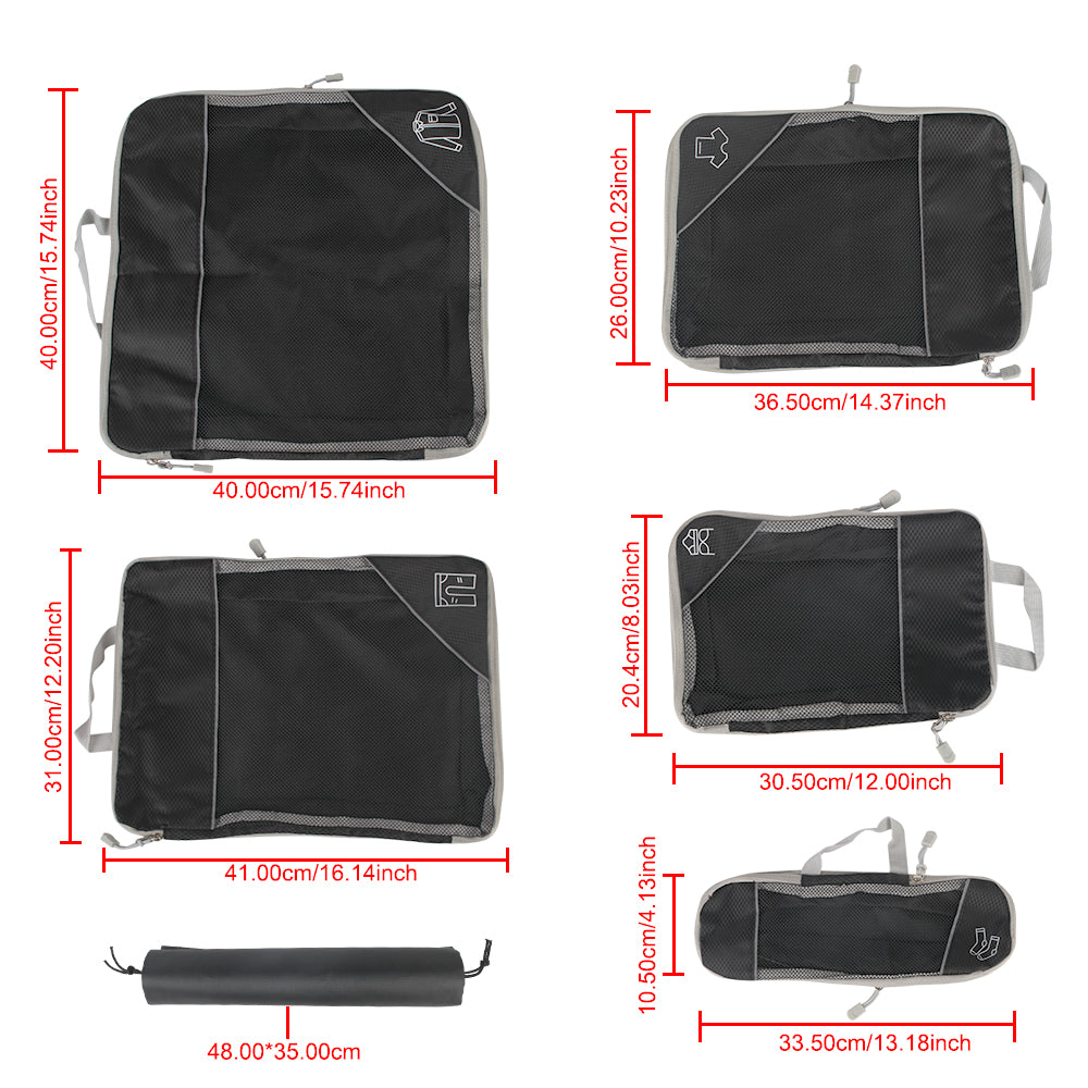 Travel Organizer Set - Compressed Packing Cubes & Lightweight Shoe Bag