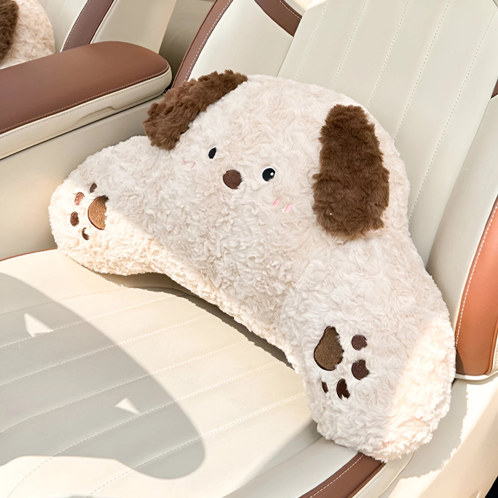 Cartoon Animal Car Neck and Lumbar Support Pillow Set