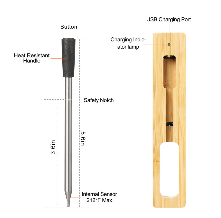 BBQ Probe Wireless Bluetooth BBQ Thermometer