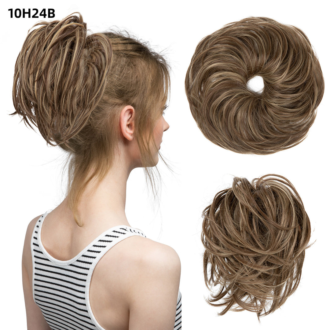 Bud Bun Artificial Hair Bun Natural Fluffy Long Beard Curly Hair Bun Lazy Updo Chignon