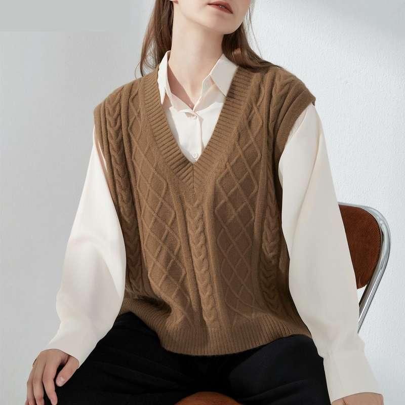 Autumn Winter Oversized Knitted Vest