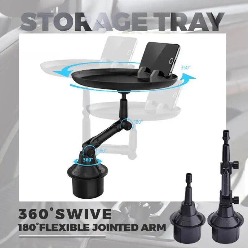 360° Swivel Car Storage Tray with Phone Slot