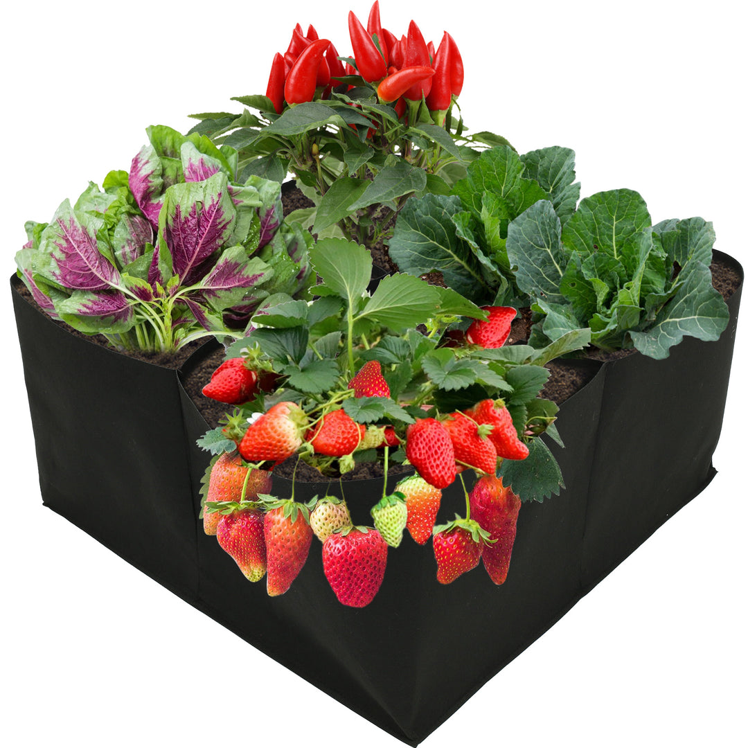 Modular Felt Raised Garden Beds with Adjustable Grid System